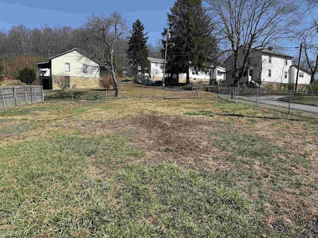 view of yard with fence