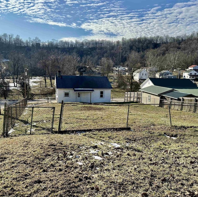 view of yard with fence