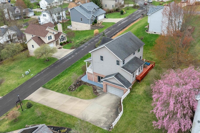 aerial view featuring a residential view