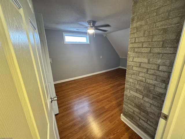 2458 Brushy Fork Rd, Buckhannon, WV 26201 - additional living space featuring baseboards, a ceiling fan, vaulted ceiling, and wood finished floors