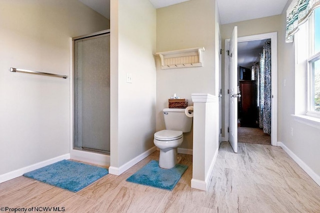 648 Ashberry Dr, Flemington, WV 26347 - full bathroom with toilet, a stall shower, and baseboards