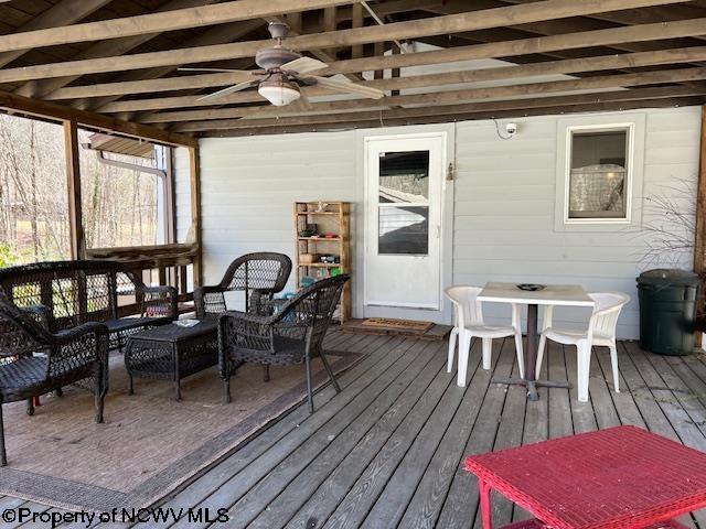 140 Roney Rd, Elkins, WV 26241 - wooden deck featuring ceiling fan