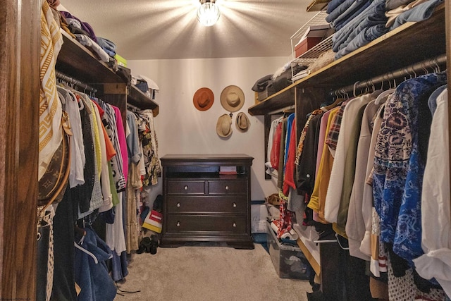 spacious closet featuring carpet