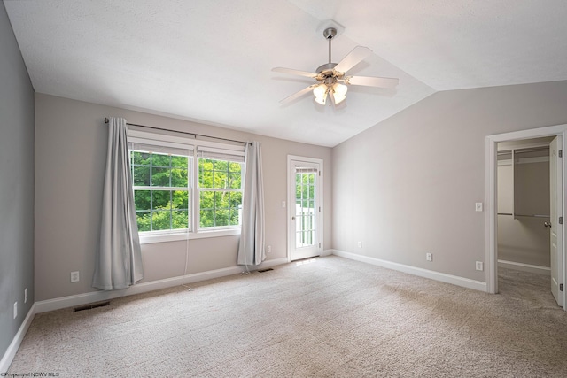 306 Villa View Dr, Morgantown, WV 26505 - interior space with lofted ceiling, baseboards, visible vents, and ceiling fan