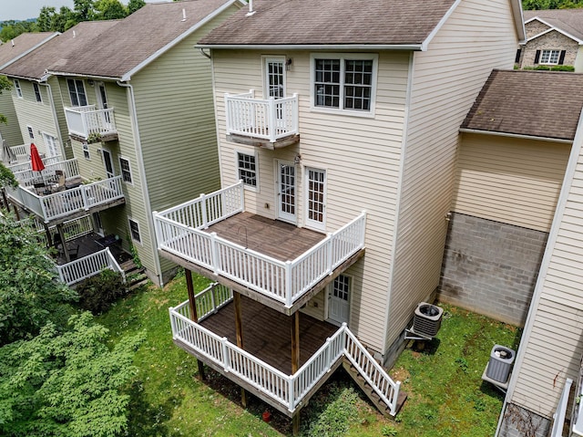 306 Villa View Dr, Morgantown, WV 26505 - rear view of property with roof with shingles and cooling unit