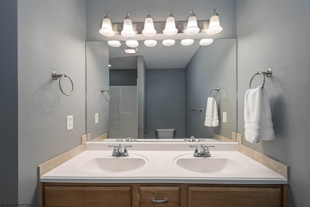 306 Villa View Dr, Morgantown, WV 26505 - full bathroom with a sink, double vanity, and toilet