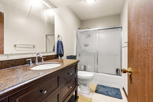 1224 Van Voorhis Rd, Morgantown, WV 26505 - bathroom with toilet, vanity, tile patterned floors, and combined bath / shower with glass door