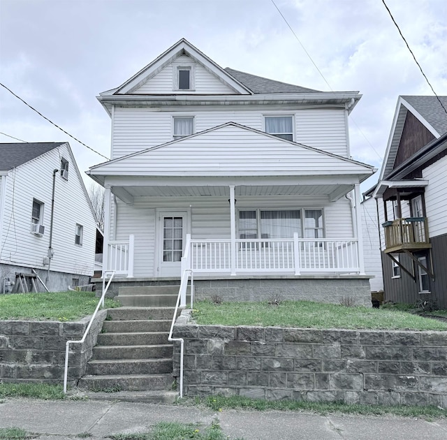 view of front of home featuring covered porch
