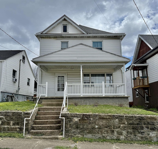 view of front of property with covered porch