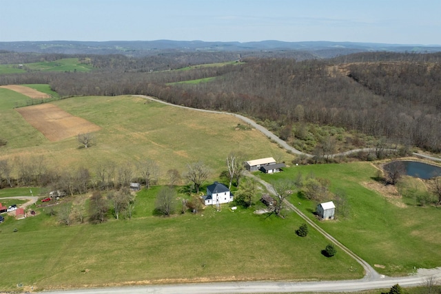 aerial view with a rural view