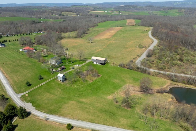 bird's eye view with a rural view