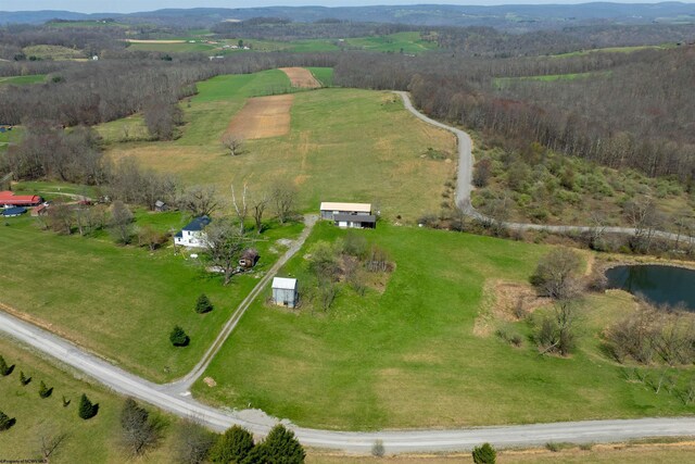 bird's eye view with a rural view