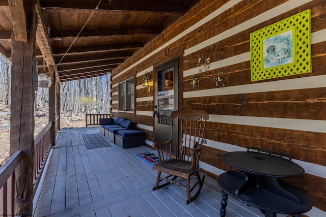 deck featuring an outdoor hangout area