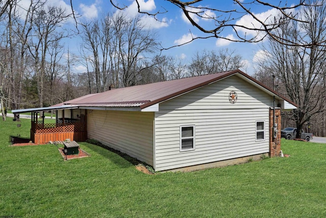 3935 Cranesville Rd, Terra Alta, WV 26764 - view of property exterior with a yard and metal roof
