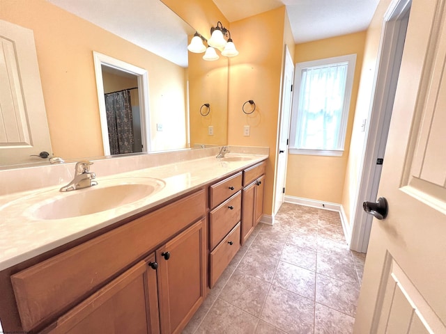 1029 Olivia Way, Morgantown, WV 26508 - bathroom with baseboards, a sink, and double vanity