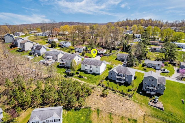 drone / aerial view with a residential view