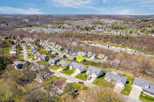 aerial view featuring a residential view