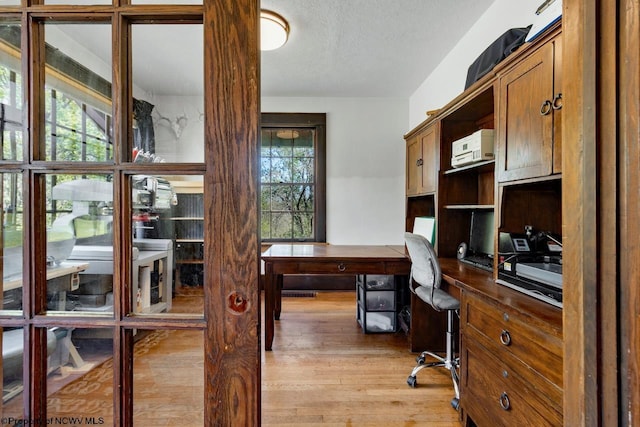 1042 Fort Martin Rd, Maidsville, WV 26541 - home office with a textured ceiling and light wood finished floors