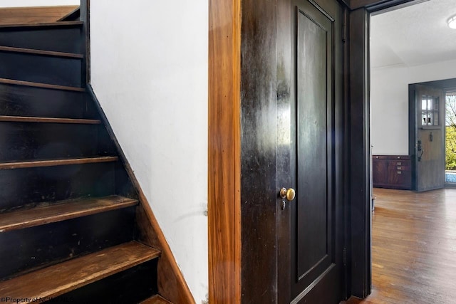 1042 Fort Martin Rd, Maidsville, WV 26541 - stairway featuring wood finished floors
