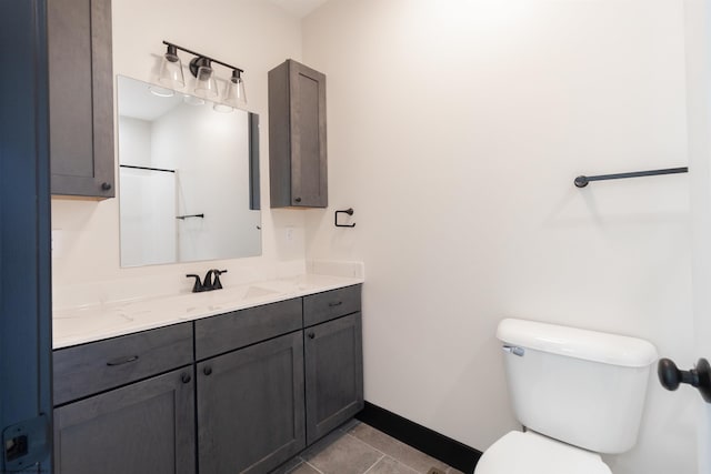 69 Hall Valley Ct, Bridgeport, WV 26330 - bathroom with toilet, tile patterned flooring, vanity, and baseboards