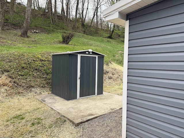 view of shed