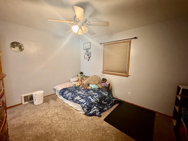 1223 Katherine St, Fairmont, WV 26554 - carpeted bedroom with visible vents, ceiling fan, and baseboards