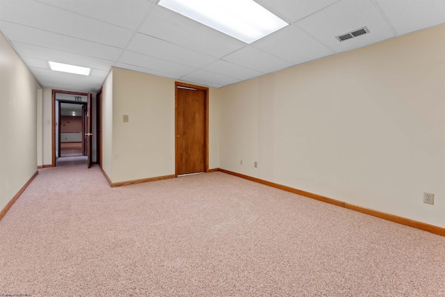 2254 Lakeside Ests, Morgantown, WV 26508 - spare room featuring baseboards, light carpet, a drop ceiling, and visible vents