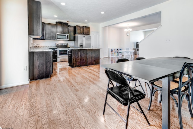 3005 Sun Vw, Morgantown, WV 26505 - dining room featuring recessed lighting, a notable chandelier, and light wood-style floors