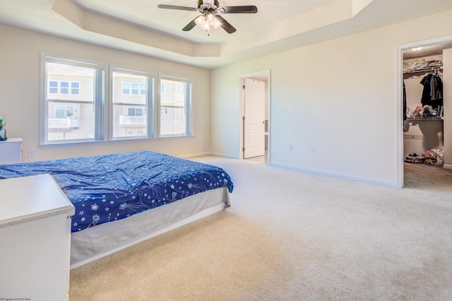 3005 Sun Vw, Morgantown, WV 26505 - carpeted bedroom featuring baseboards, a closet, a tray ceiling, and a spacious closet
