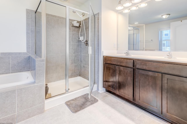 3005 Sun Vw, Morgantown, WV 26505 - full bath featuring a sink, tile patterned flooring, a shower stall, and double vanity