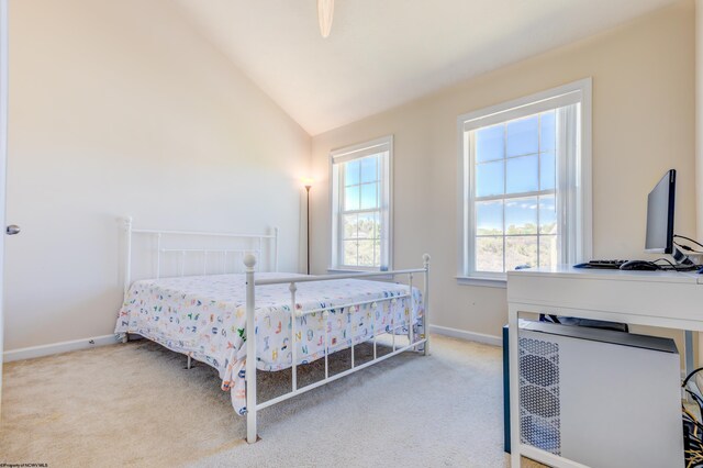 3005 Sun Vw, Morgantown, WV 26505 - carpeted bedroom featuring baseboards and vaulted ceiling