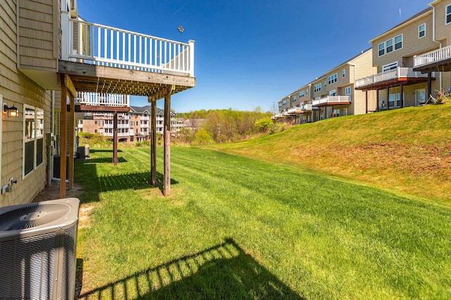 3005 Sun Vw, Morgantown, WV 26505 - view of yard with central air condition unit, a deck, and a residential view
