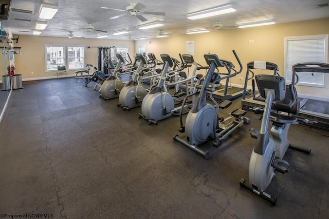 3005 Sun Vw, Morgantown, WV 26505 - gym with baseboards and ceiling fan