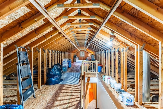 1252 Monumental Rd, Fairmont, WV 26554 - unfinished attic featuring an upstairs landing
