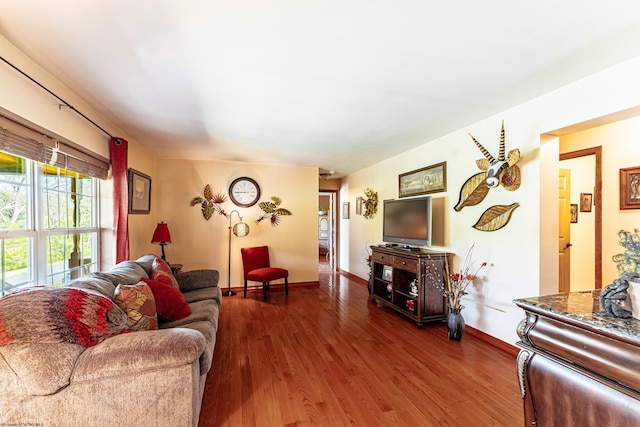 1252 Monumental Rd, Fairmont, WV 26554 - living area featuring baseboards and dark wood-type flooring
