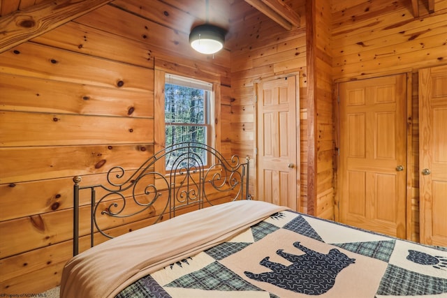 79 Pines Dr, Davis, WV 26260 - bedroom with wooden walls