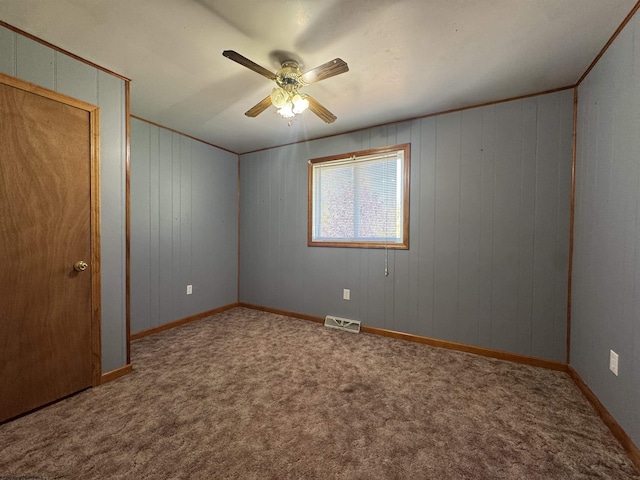 143 Sunday Dr, Fairmont, WV 26554 - carpeted empty room with ceiling fan and visible vents