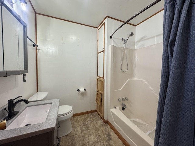 143 Sunday Dr, Fairmont, WV 26554 - full bath featuring toilet, baseboards, shower / bath combo with shower curtain, and vanity