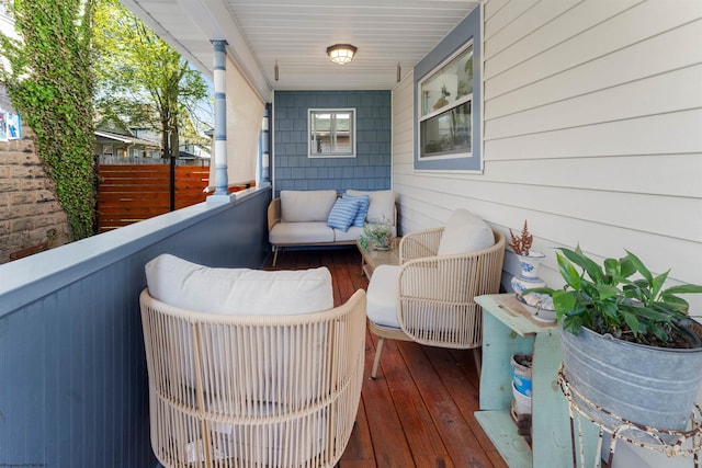 wooden deck featuring a porch