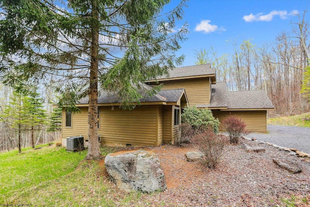 1405 Cabin Mountain Rd, Davis, WV 26260 - exterior space with central AC unit and a shingled roof