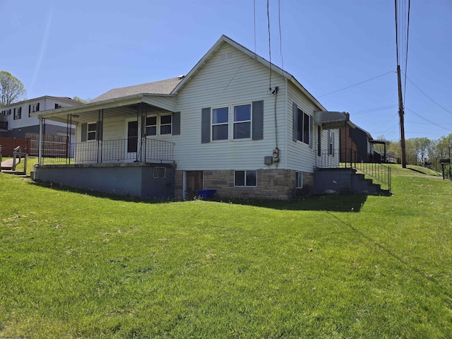 130 Hunsaker St, Fairmont, WV 26554 - view of front of property with covered porch and a front yard