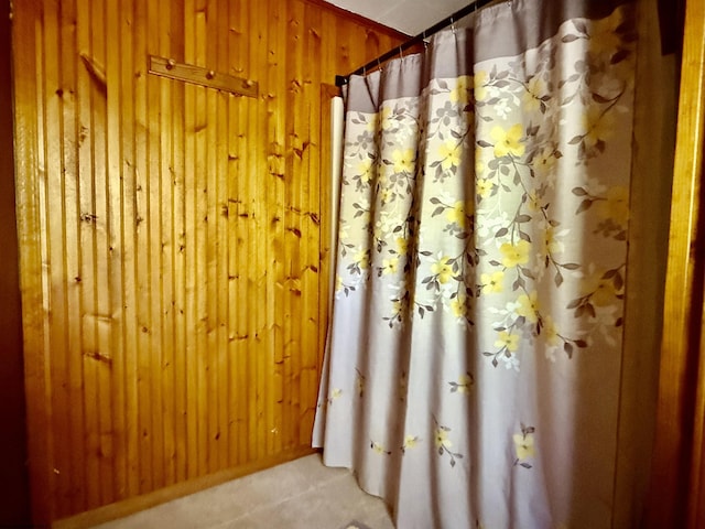 108 Toothman Run Rd, Rivesville, WV 26588 - interior space with light colored carpet and wooden walls