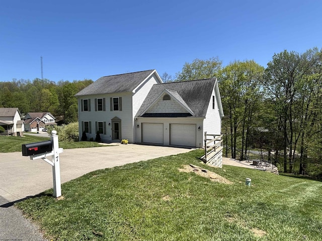 7 Mayberry Dr, Fairmont, WV 26554 - colonial-style house with an attached garage, a front lawn, and driveway