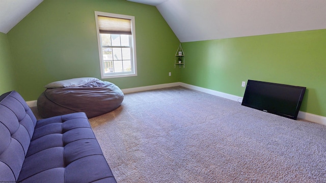 7 Mayberry Dr, Fairmont, WV 26554 - sitting room featuring baseboards, vaulted ceiling, and carpet