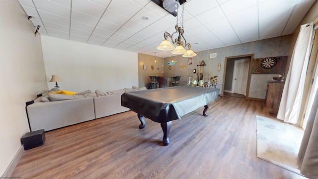 7 Mayberry Dr, Fairmont, WV 26554 - rec room featuring baseboards, visible vents, billiards, and wood finished floors