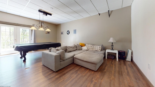 7 Mayberry Dr, Fairmont, WV 26554 - living room featuring pool table and wood finished floors