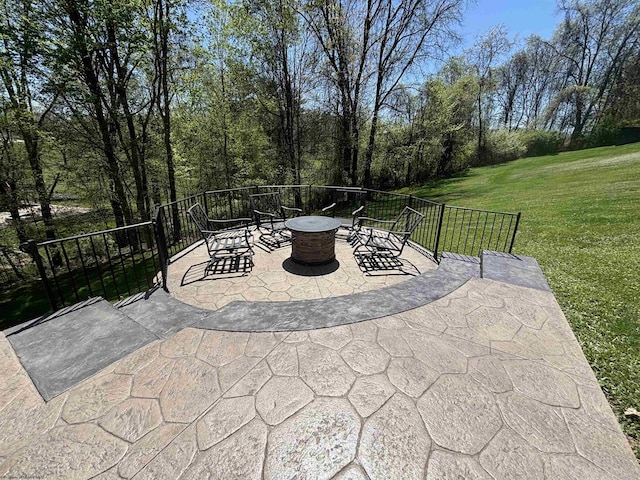 7 Mayberry Dr, Fairmont, WV 26554 - view of patio with an outdoor fire pit