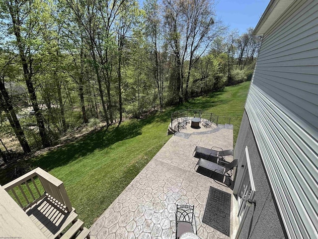 7 Mayberry Dr, Fairmont, WV 26554 - view of yard featuring a patio and an outdoor fire pit