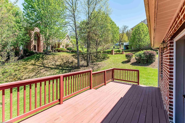 deck with a lawn