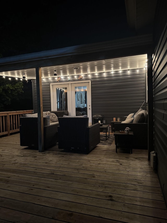 235 Hickory Dr, Elkins, WV 26241 - deck at twilight featuring outdoor lounge area